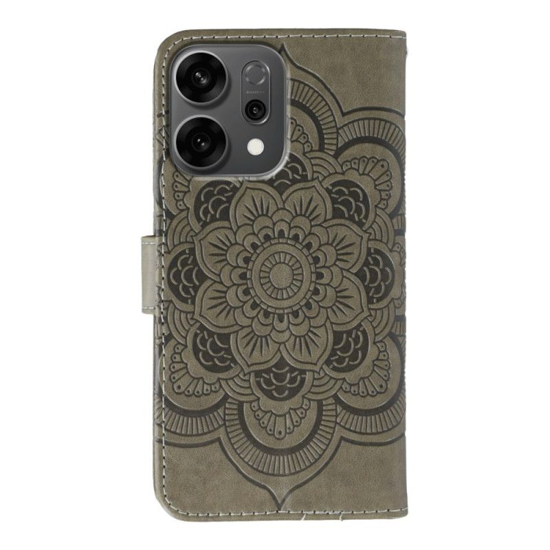 Folio Deksel Oppo Reno 14 5g Mandala Og Strass Beskyttelse Deksel
