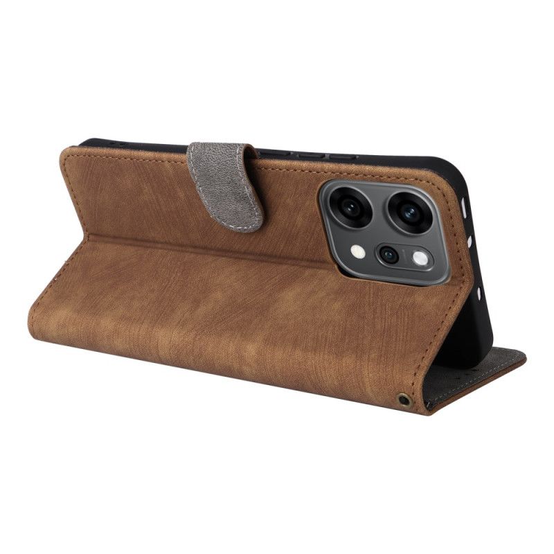 Lærdeksel Folio Deksel Oppo Reno 14 5g Mobildeksel Rfid-beskyttelse Semsket Skinneffekt