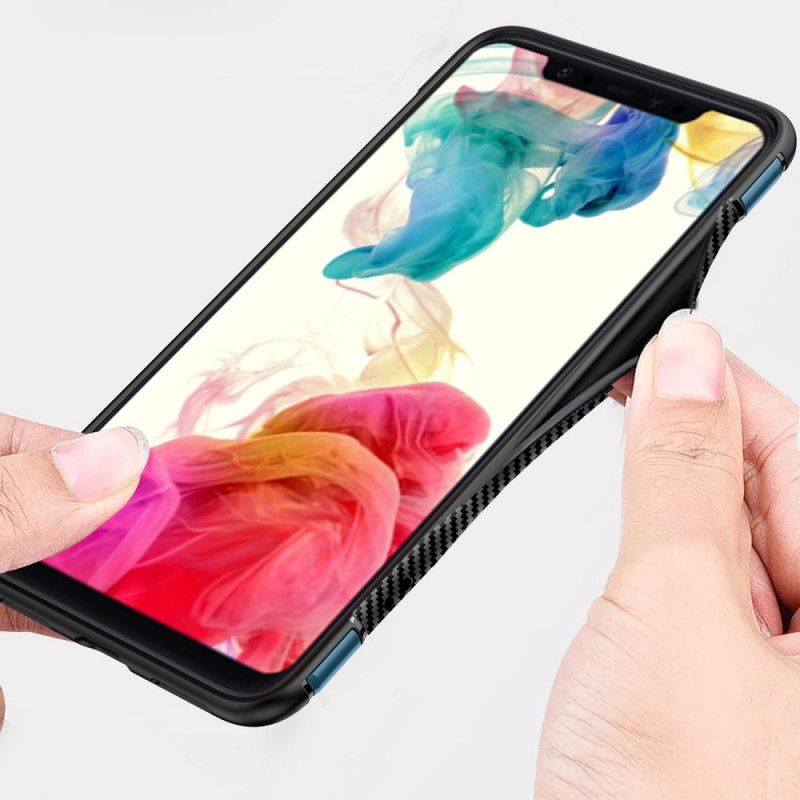 Deksel Xiaomi Pocophone F1 Svart Karbonfiber Magnetisk Ring