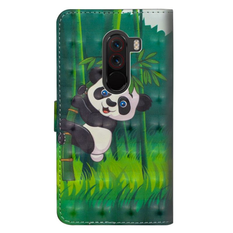 Folio Deksel for Xiaomi Pocophone F1 Panda Og Bambus