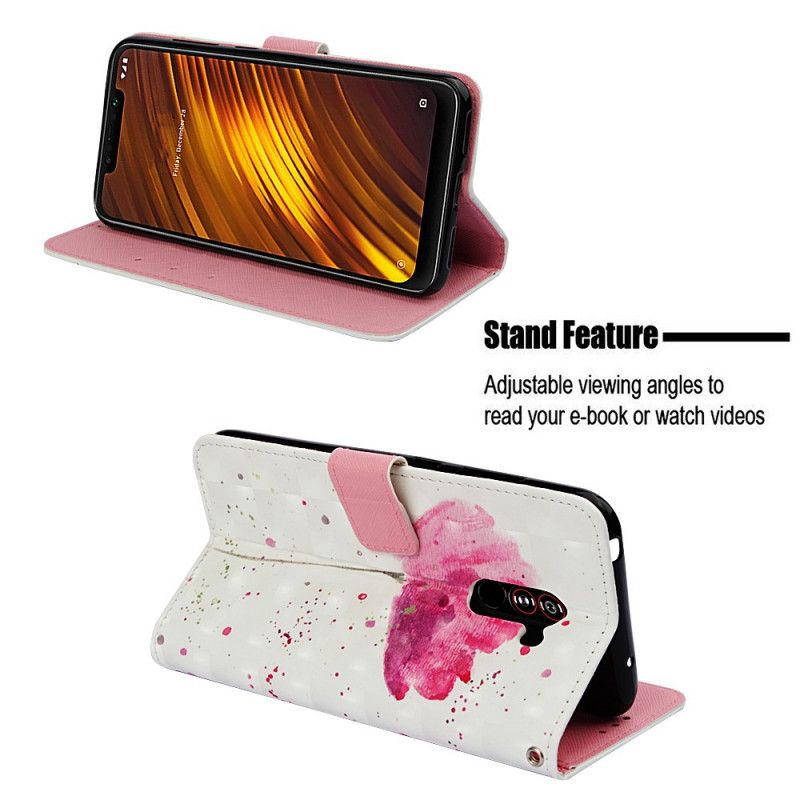 Folio Deksel Xiaomi Pocophone F1 Akvarellvalmue Anti-fall