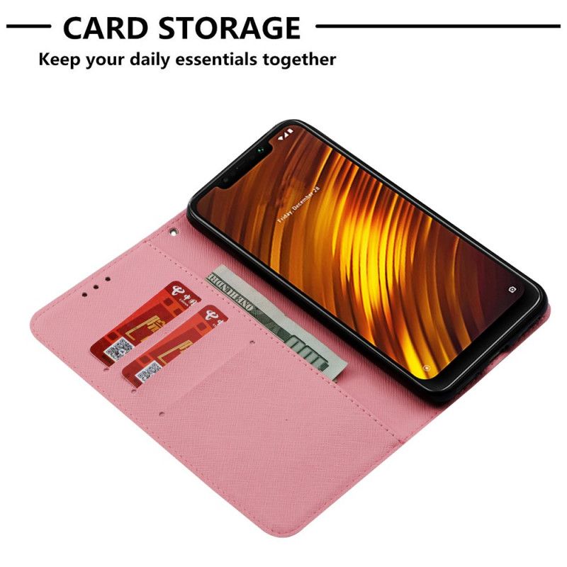 Folio Deksel Xiaomi Pocophone F1 Akvarellvalmue Anti-fall