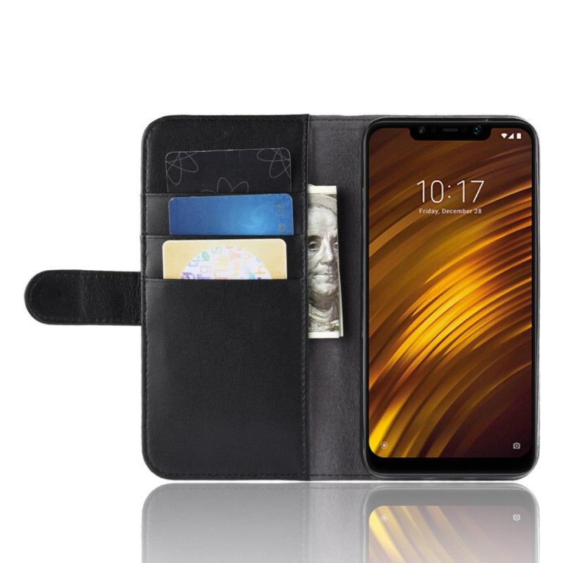 Folio Deksel Xiaomi Pocophone F1 Svart Delt Skinn