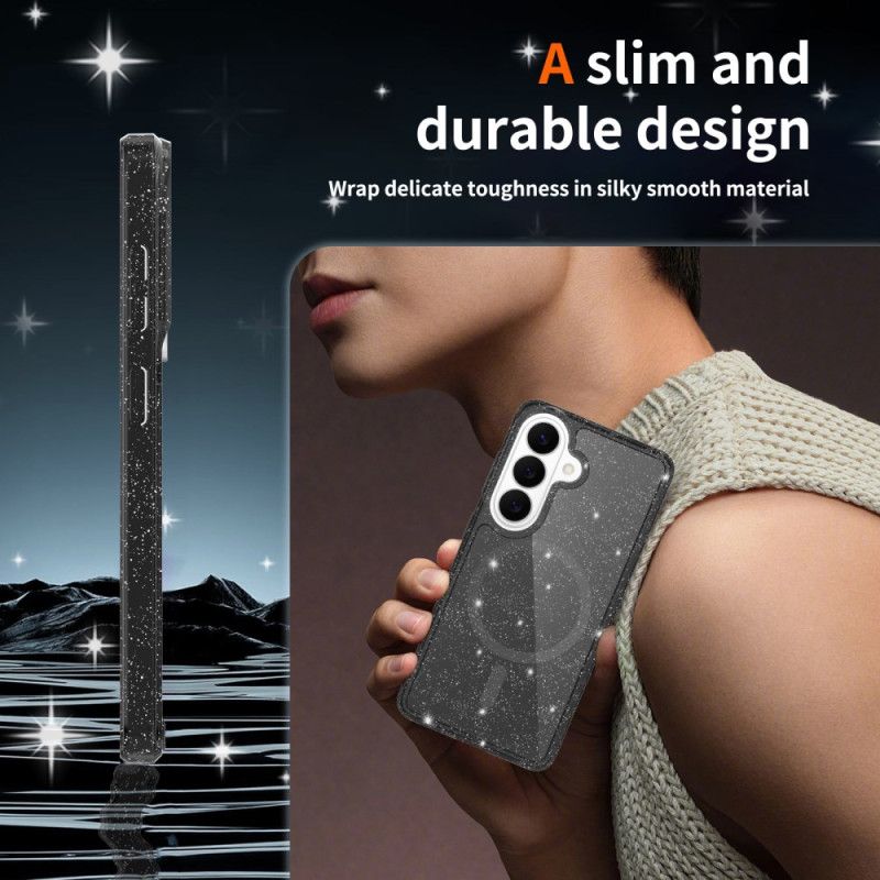 Deksel Samsung Galaxy S26 Glitter Magnetisk Lommebok