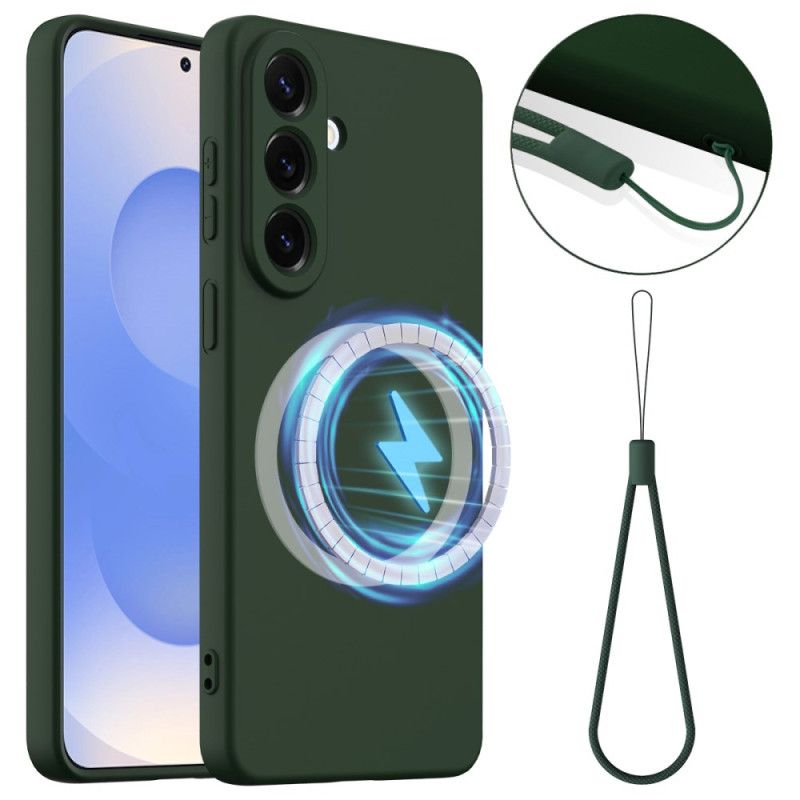 Deksel Samsung Galaxy S26 Magnetisk Lommebok I Flytende Silikon Beskyttelse Deksel