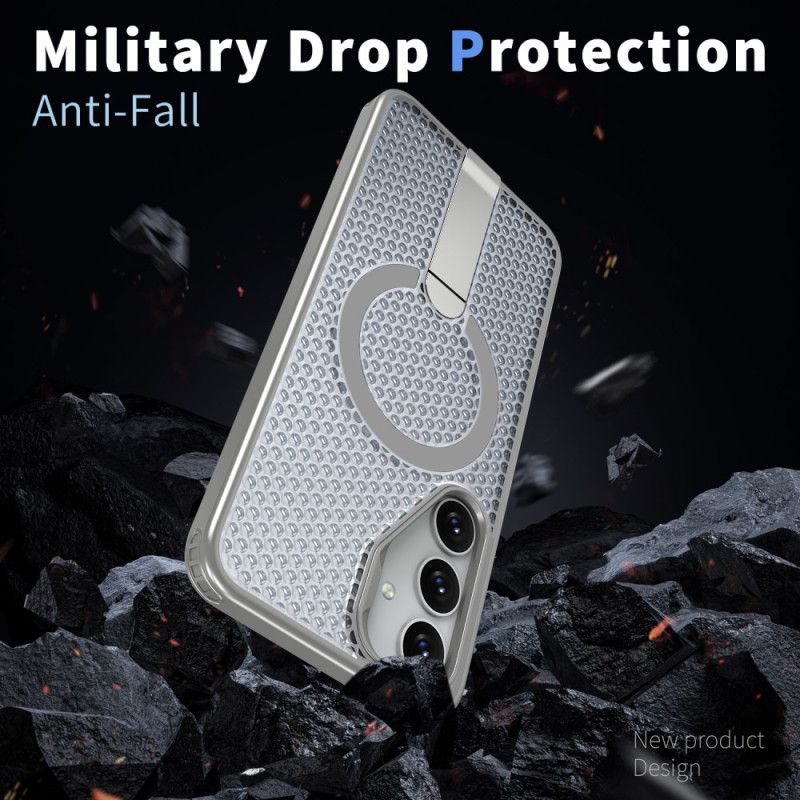 Deksel Samsung Galaxy S26 Magnetisk Med Magnetisk Stativ Og Rutenettteksturstativ