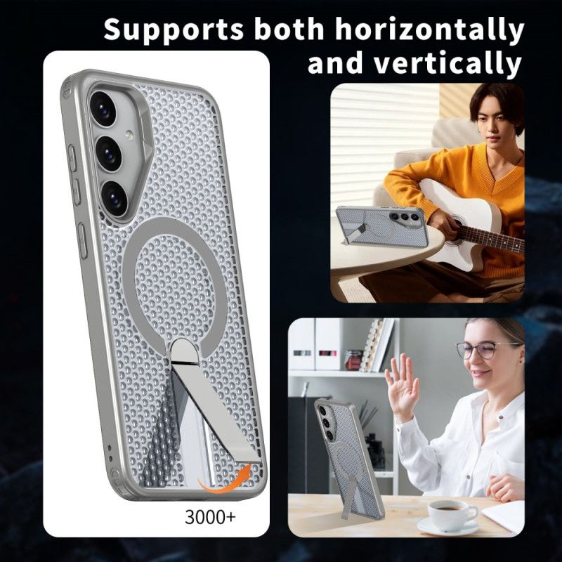 Deksel Samsung Galaxy S26 Magnetisk Med Magnetisk Stativ Og Rutenettteksturstativ