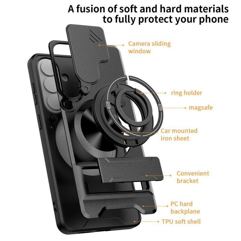 Deksel Samsung Galaxy S26 Magnetisk Sammenleggbar Ringholder Og Kamerabeskytter