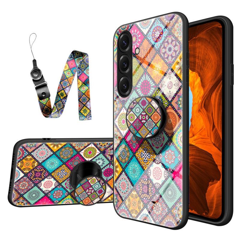 Deksel Samsung Galaxy S26 Mobildeksel Patchwork-stativ Og Stropp