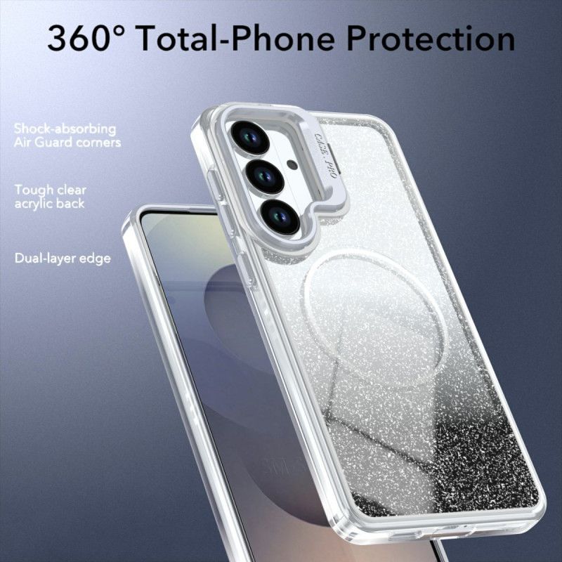 Deksel Til Samsung Galaxy S26 Magnetisk Med Gradientglitter Og Sammenleggbart Stativ