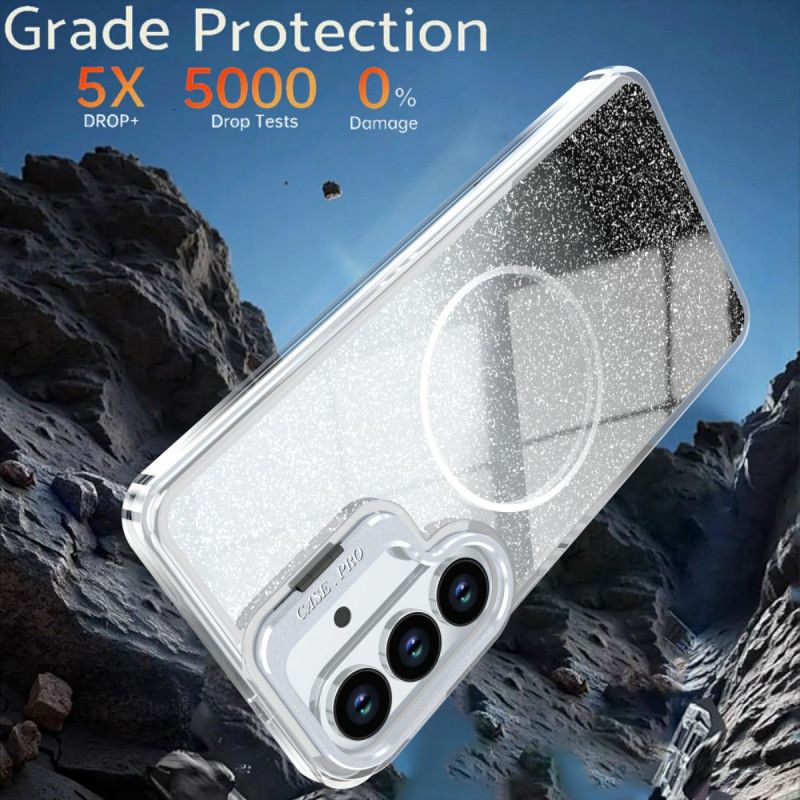 Deksel Til Samsung Galaxy S26 Magnetisk Med Gradientglitter Og Sammenleggbart Stativ