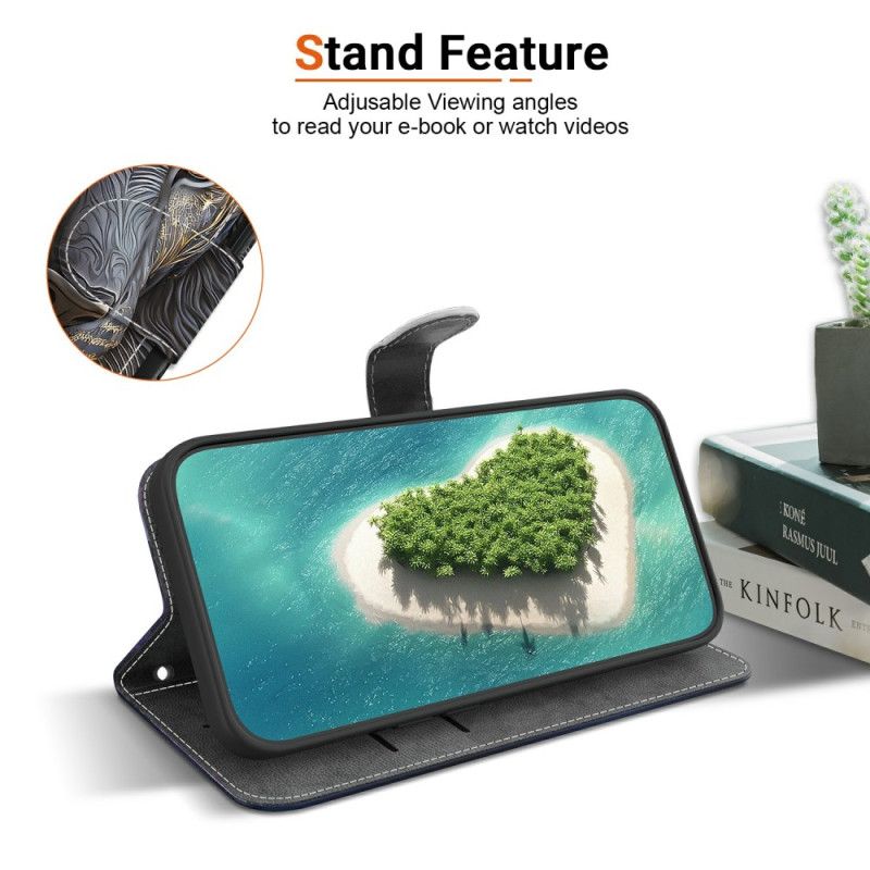 Folio Deksel Samsung Galaxy S26 Gull Og Svart Løve