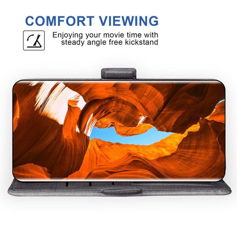 Folio Deksel Samsung Galaxy S26 Med Denimtekstur Og Roterende Kortholder Beskyttelse Deksel