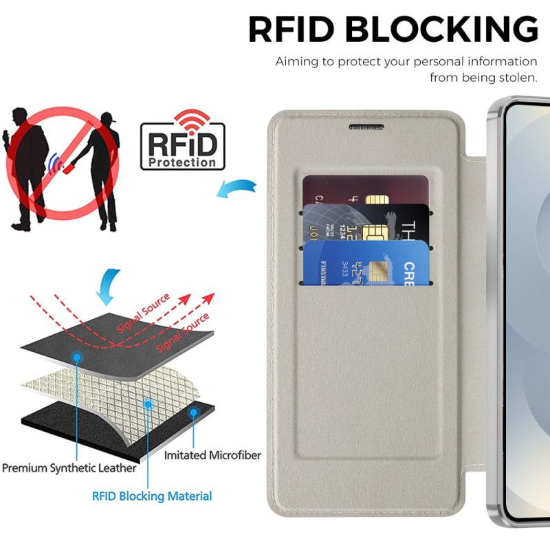 Folio Deksel Samsung Galaxy S26 Rfid-kortholder Og Polstret Linsebeskytter