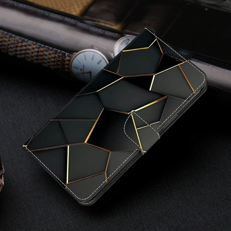 Folio Deksel Samsung Galaxy S26 Svarte Og Gullfargede Kanter Beskyttelse Deksel