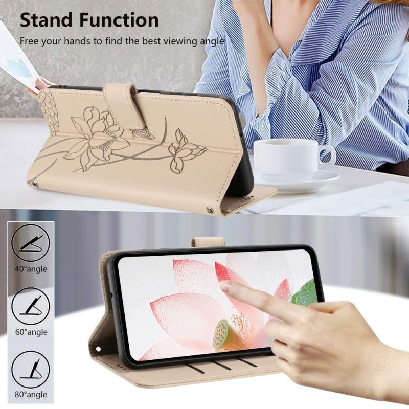 Folio Deksel Til Samsung Galaxy S26 Lotusmønster Med Stropp