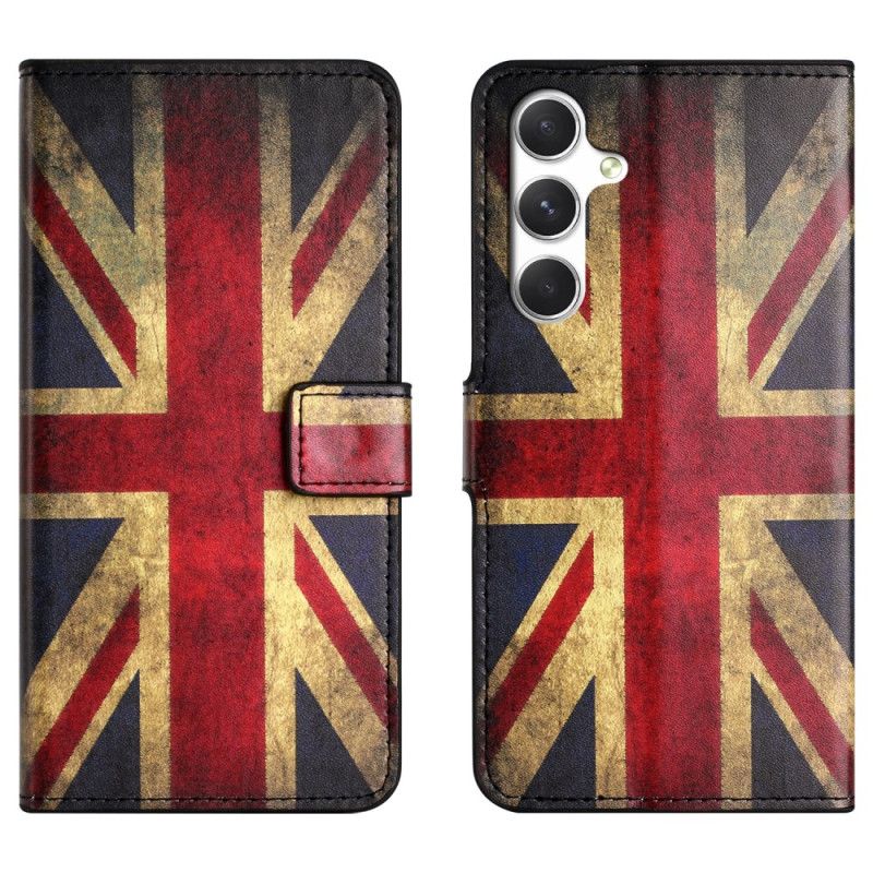 Lærdeksel Folio Deksel Samsung Galaxy S26 Mobildeksel Britisk Vintageflagg