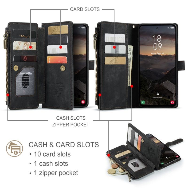 Lærdeksel Folio Deksel Samsung Galaxy S26 Mobildeksel Caseme Semsket Skinneffekt