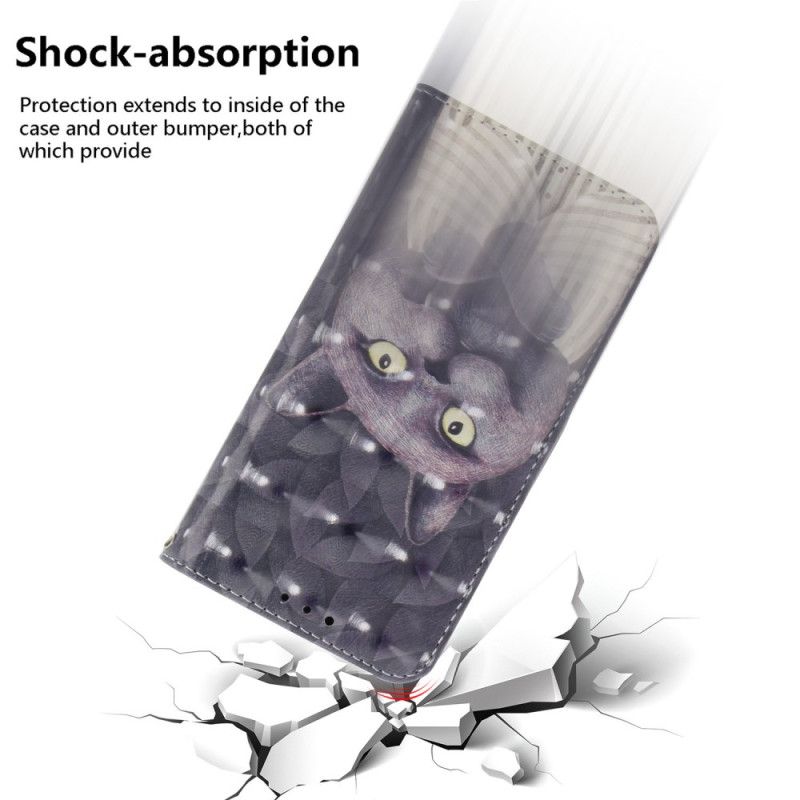 Lærdeksel Folio Deksel Samsung Galaxy S26 Mobildeksel Grå Katt-snor