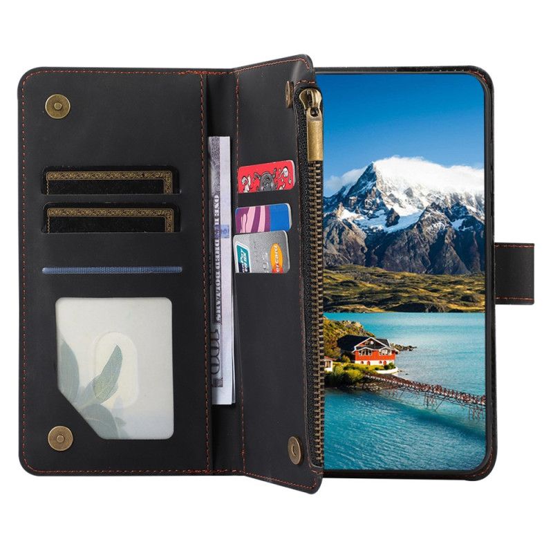 Lærdeksel Folio Deksel Samsung Galaxy S26 Mobildeksel Lommebok Med 9 Kortspor