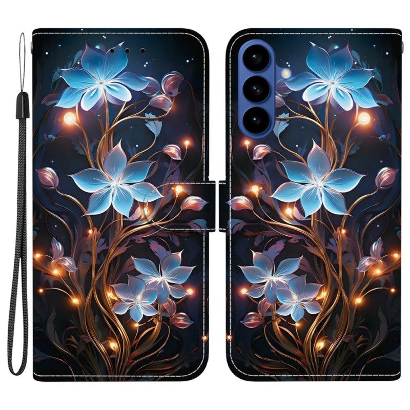Lærdeksel Folio Deksel Samsung Galaxy S26 Små Blomsterlykter
