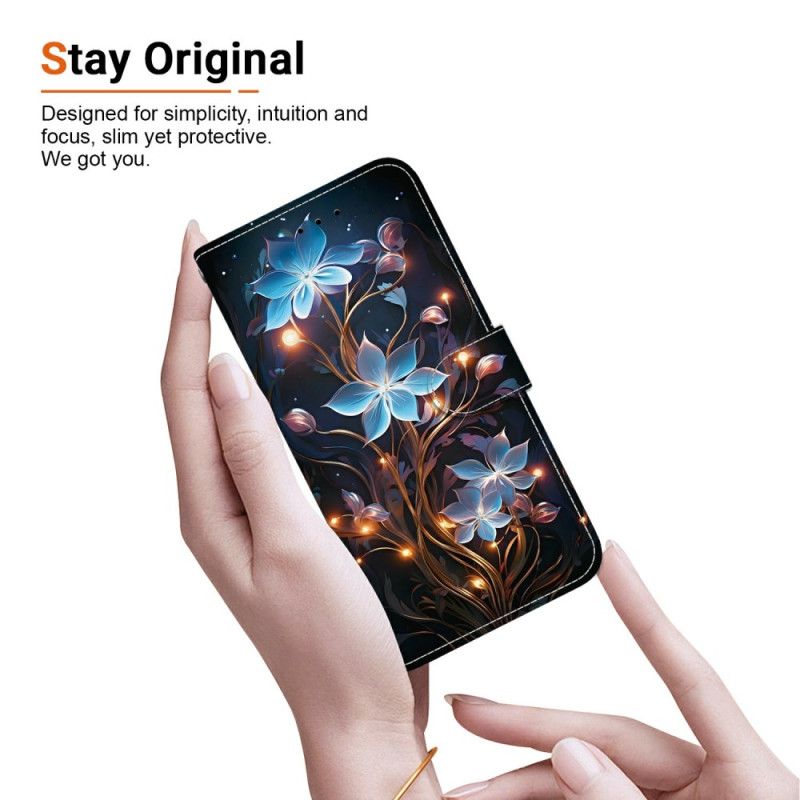 Lærdeksel Folio Deksel Samsung Galaxy S26 Små Blomsterlykter