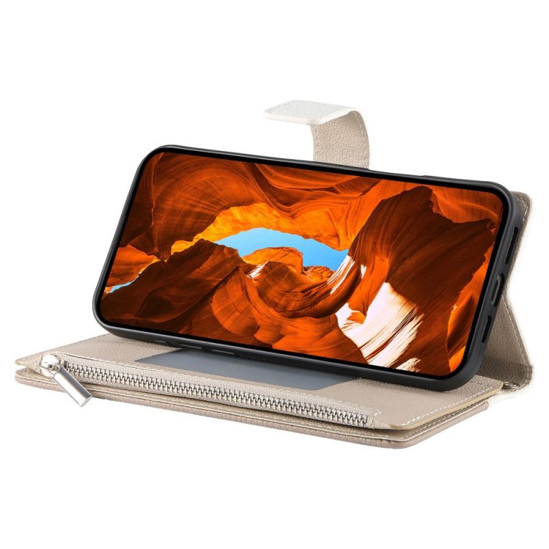 Lærdeksel Folio Deksel Samsung Galaxy S26 Tofarget Lommebok Med Stropper