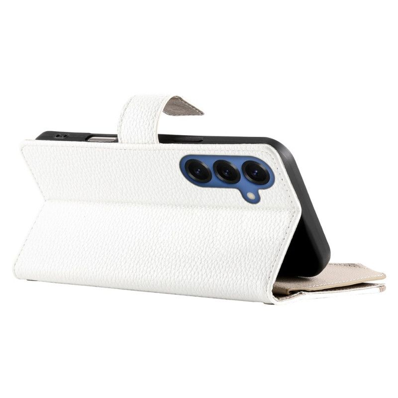 Lærdeksel Folio Deksel Samsung Galaxy S26 Tofarget Lommebok Med Stropper