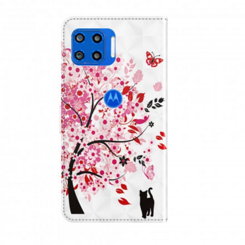 Folio Deksel Til Moto G 5g Plus Rosa Tre