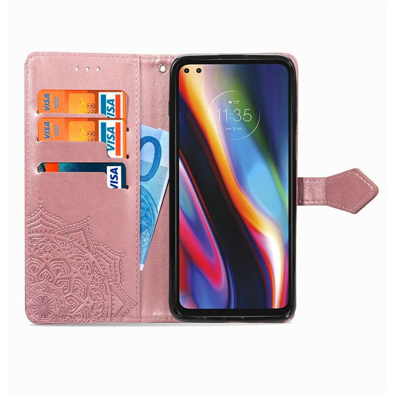 Lærdeksel Folio Deksel Moto G 5g Plus Mobildeksel Mandala Middelalder