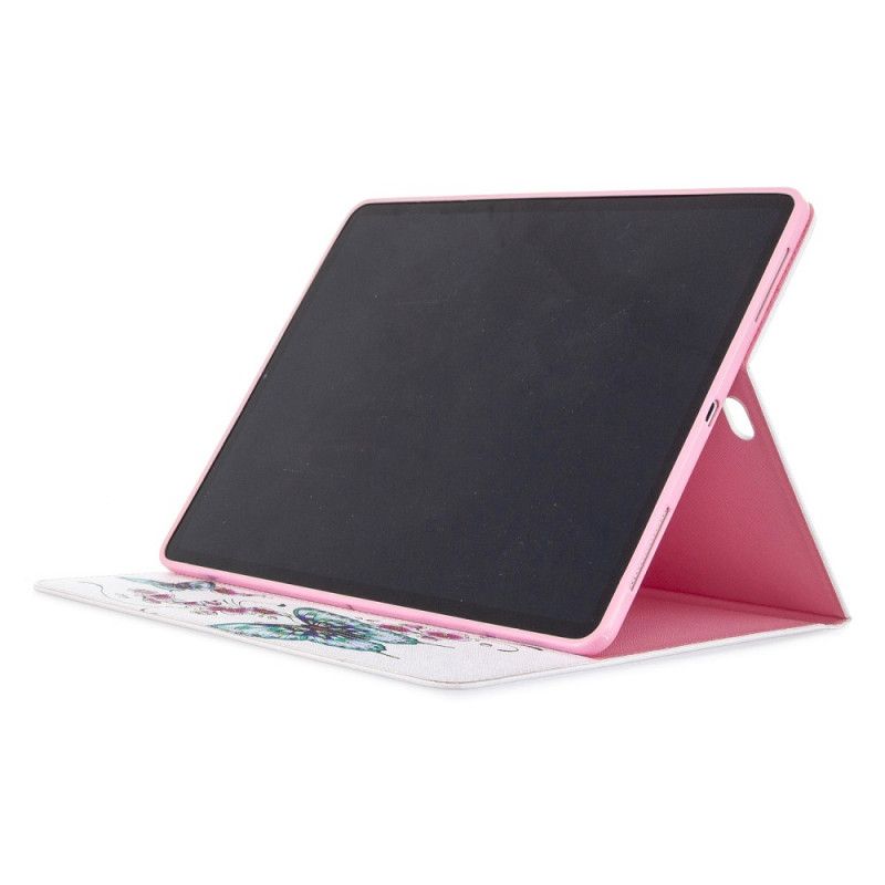 Folio Deksel iPad Pro 12.9" (2018) (2020) Rosa Sommerfuglemønster Anti-fall