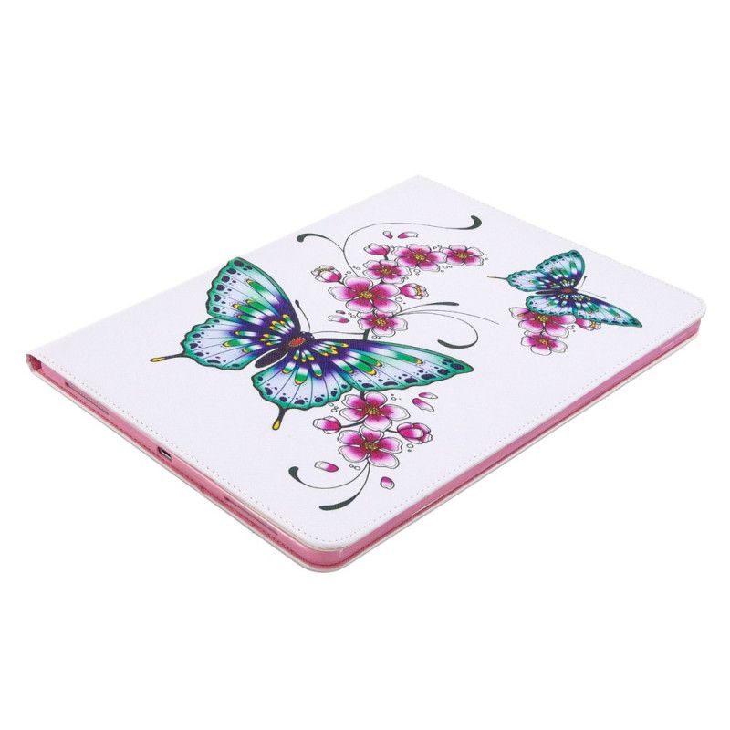 Folio Deksel iPad Pro 12.9" (2018) (2020) Rosa Sommerfuglemønster Anti-fall
