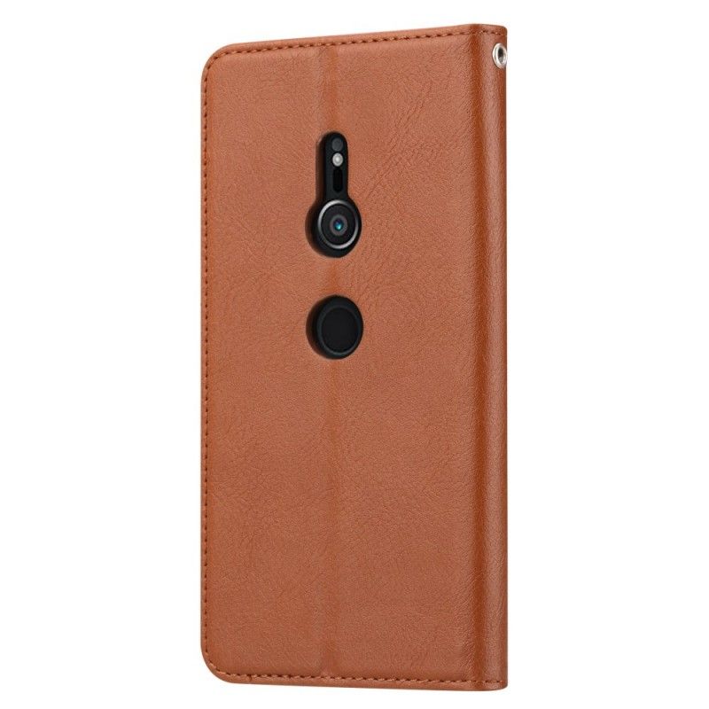 Folio Deksel Sony Xperia XZ2 Svart Kortholder I Imitert Skinn Anti-fall
