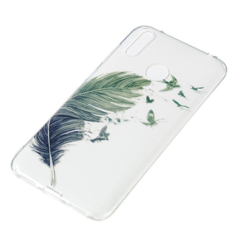 Deksel for Huawei Y7 2019 Gjennomsiktig Farget Fjær
