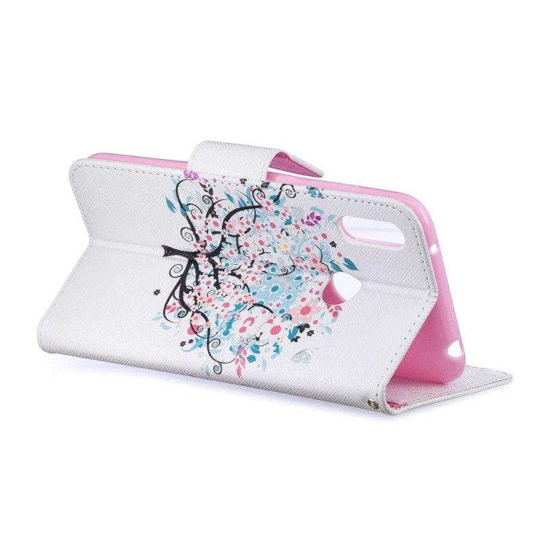 Folio Deksel Huawei Y7 2019 Blomstret Tre