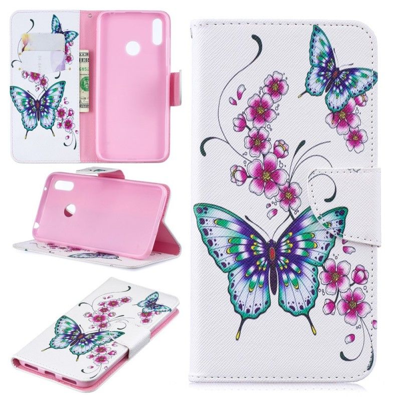 Folio Deksel Huawei Y7 2019 Fantastiske Sommerfugler
