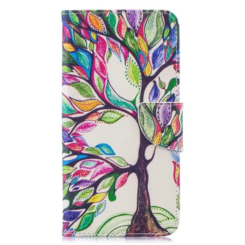 Folio Deksel Huawei Y7 2019 Farget Tre
