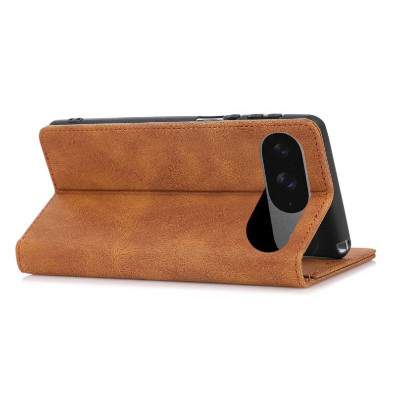 Folio Deksel Google Pixel 10 / 10 Pro Semsket Skinneffekt Beskyttelse Deksel