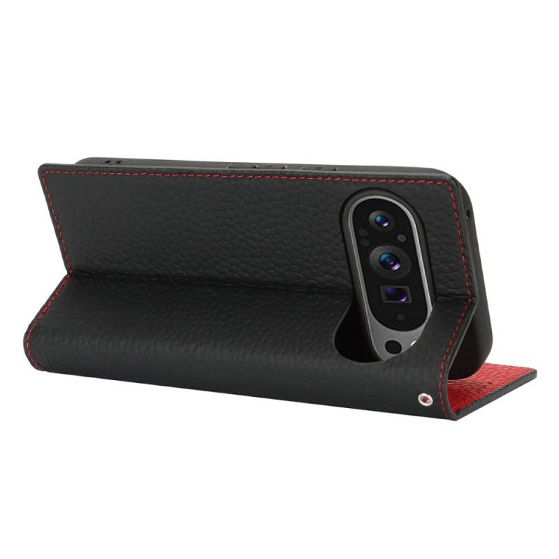 Folio Deksel Lær Google Pixel 10 / 10 Pro Mobildeksel Teksturert Skinnstropp