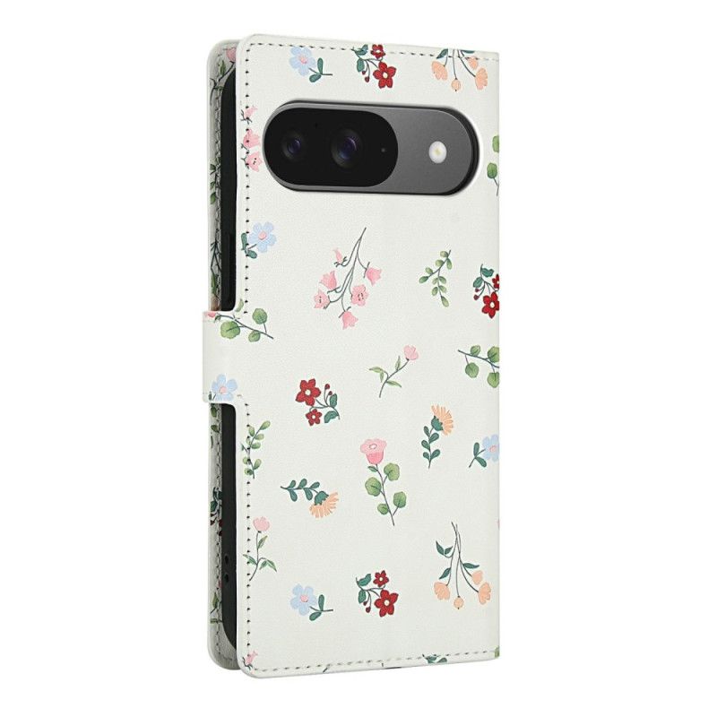 Lærdeksel Folio Deksel Google Pixel 10 / 10 Pro Mobildeksel Blomsterstropp
