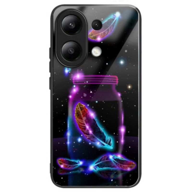 Deksel Til Xiaomi Redmi Note 13 4g Fluorescerende Fjær Av Herdet Glass