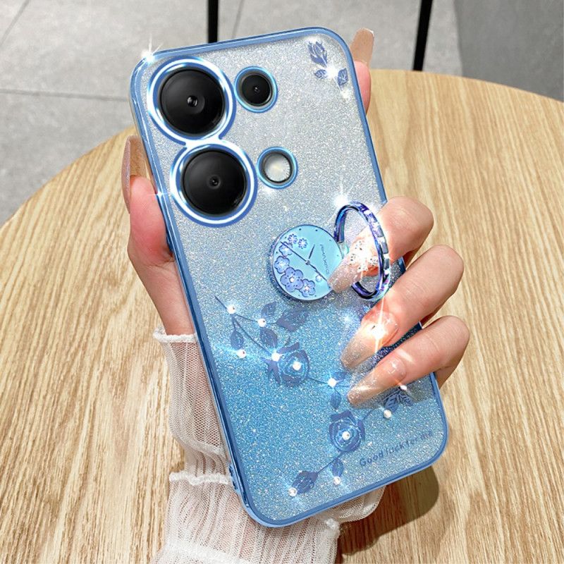 Deksel Xiaomi Redmi Note 13 4g Glitter Og Rhinestone Ring-støtte Kadem Beskyttelse Deksel