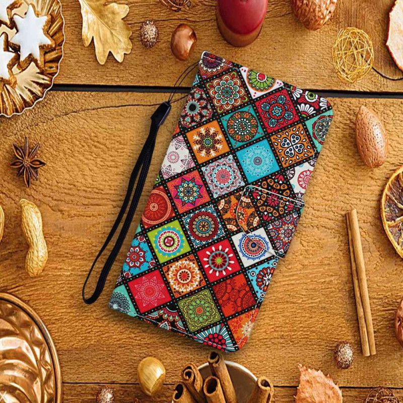 Folio Deksel Xiaomi Redmi Note 13 4g Etnisk Stil Med Stropp Beskyttelse Deksel