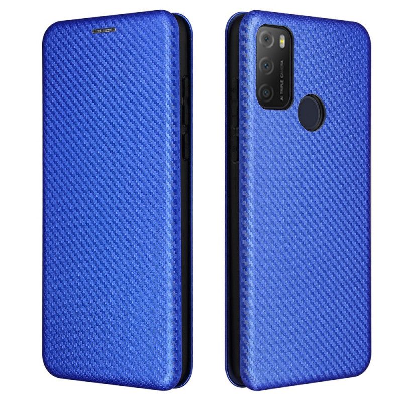 Folio Deksel Lær Alcatel 3l (2021) / 1s (2021) Mobildeksel Karbonfiber