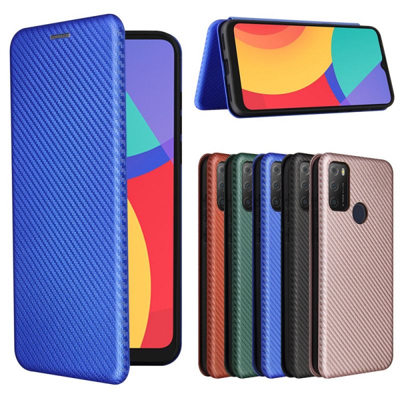 Folio Deksel Lær Alcatel 3l (2021) / 1s (2021) Mobildeksel Karbonfiber
