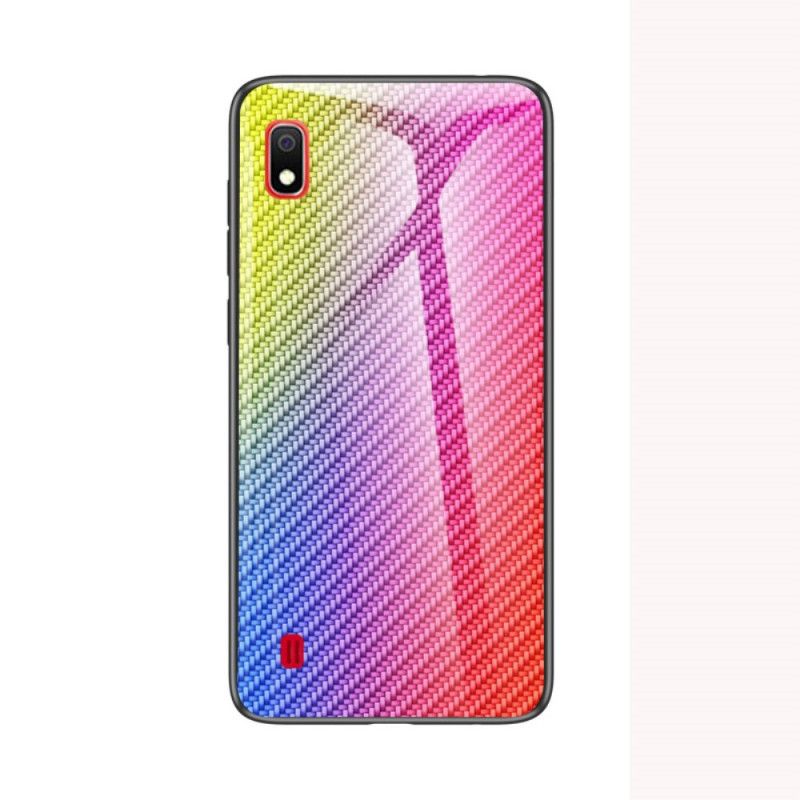 Deksel Samsung Galaxy A10 Svart Karbonfiber Herdet Glass
