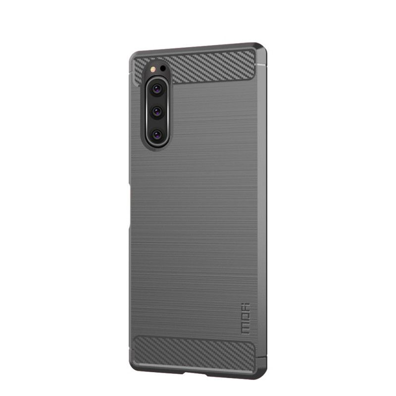Deksel Sony Xperia 5 Svart Mobildeksel Mofi Børstet Karbonfiber