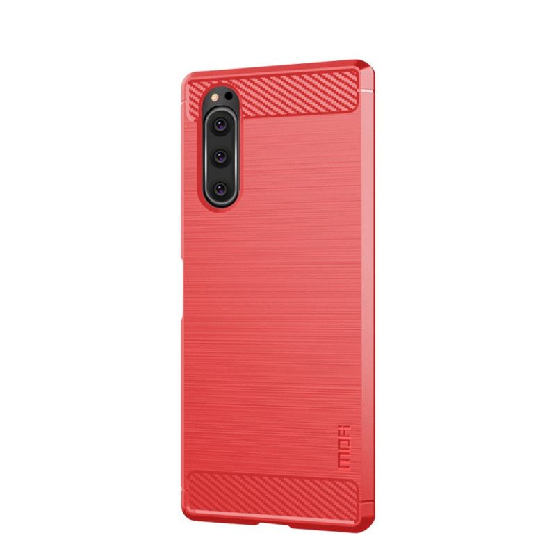Deksel Sony Xperia 5 Svart Mobildeksel Mofi Børstet Karbonfiber