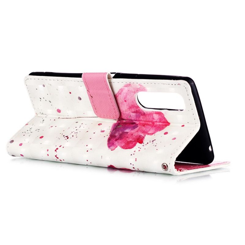 Folio Deksel for Sony Xperia 5 Akvarellvalmue