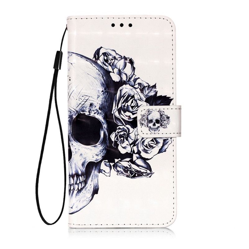 Folio Deksel Sony Xperia 5 Blomsterhodeskalle Anti-fall